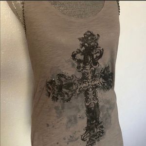 Cross Tank w/ chain accents